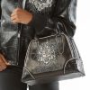 Pelle Pelle Women Black Crest Studded Leather Handbag
