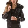 Pelle Pelle Women Black Eagle Fur Hood Jacket