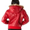 Pelle Pelle Women Black Spotted Fur Collar Biker Jacket