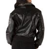 Pelle Pelle Women Black Spotted Fur Collar Biker Leather Jacket