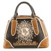 Pelle Pelle Women Brown Crest Studded Handbag