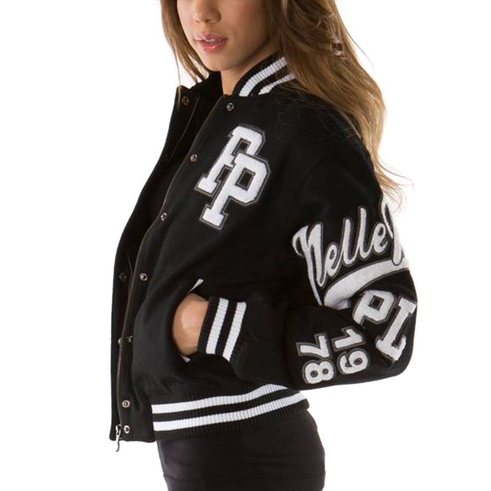 Pelle Pelle Women Chenille Twill Black 1978 Varsity Jacket