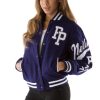 Pelle Pelle Women Chenille Twill Purple 1978 Varsity Jacket