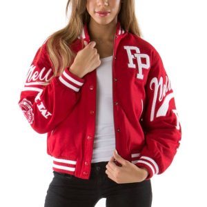 Pelle Pelle Women Chenille Twill Red 1978 Varsity Jacket