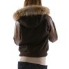 Pelle Pelle Women Dark Brown Eagle Fur Hood Wool Jacket