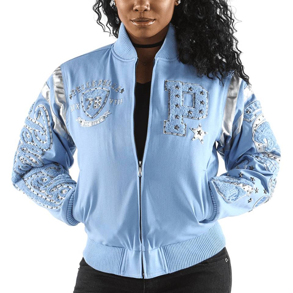 Pelle Pelle Women Eclipse Varsity Light Blue Jacket
