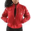 Pelle Pelle Women Eclipse Varsity Red Jacket