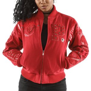 Pelle Pelle Women Eclipse Varsity Red Jacket