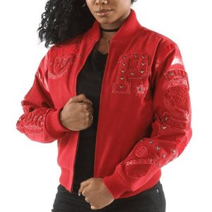 Pelle Pelle Women Eclipse Varsity Red Wool Jacket