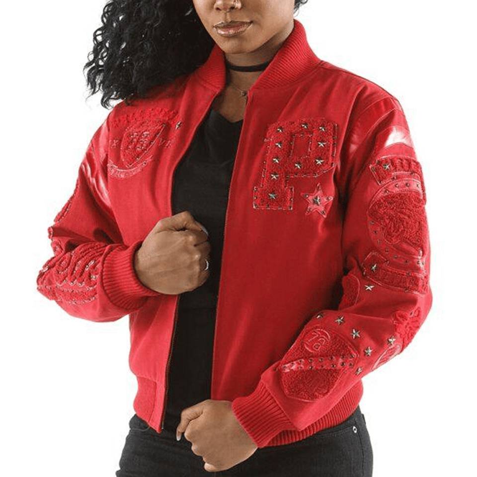 Pelle Pelle Women Eclipse Varsity Red Wool Jacket