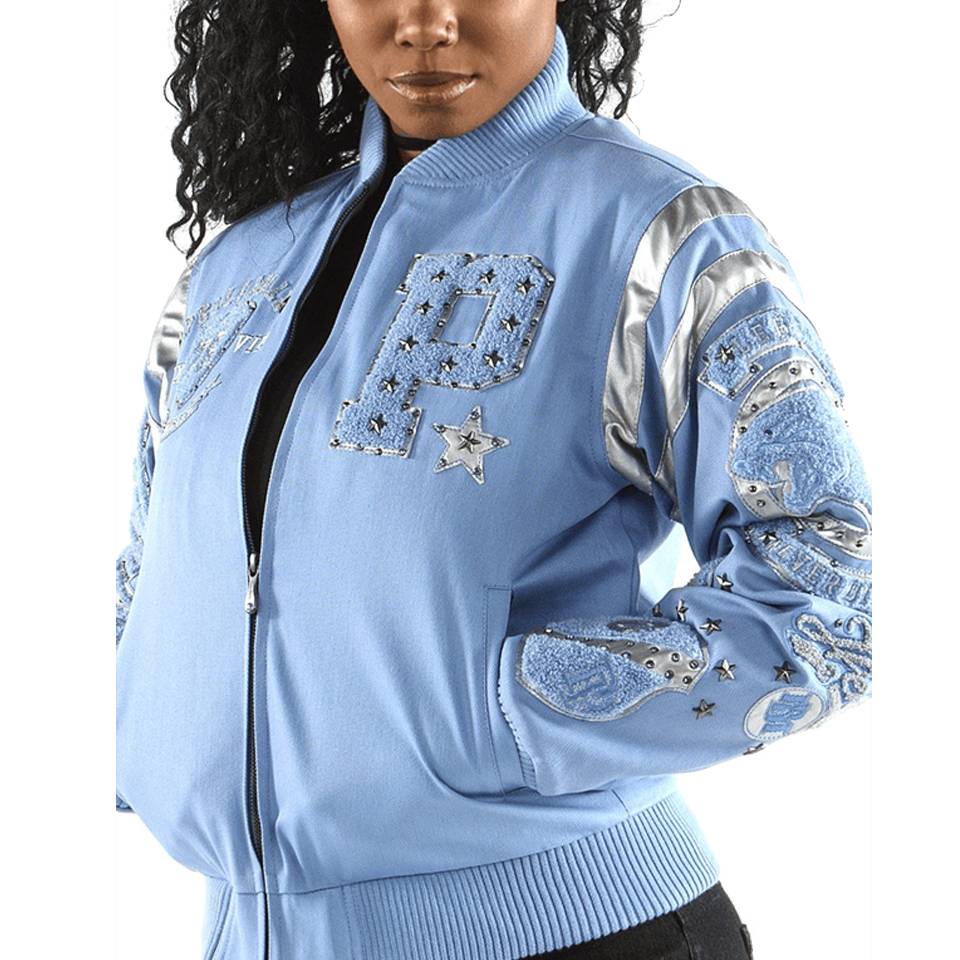 Pelle Pelle Women Eclipse Varsity Sky Blue Wool Jacket