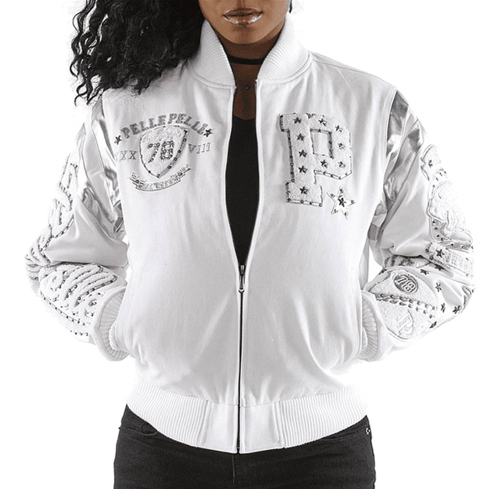 Pelle Pelle Women Eclipse Varsity White Jacket