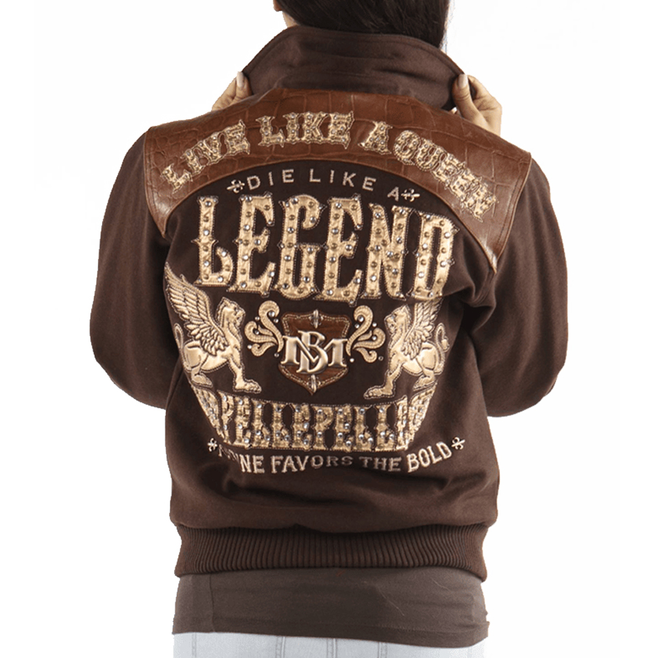 Pelle Pelle Women Live Like a Queen 1978 MB Die Like a Legend Dark Brown Wool Jacket