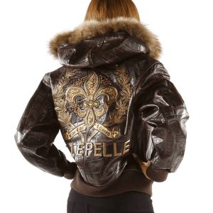 Pelle Pelle Women Live Like a Queen Dark Brown Fur Hooded Leather Jacket