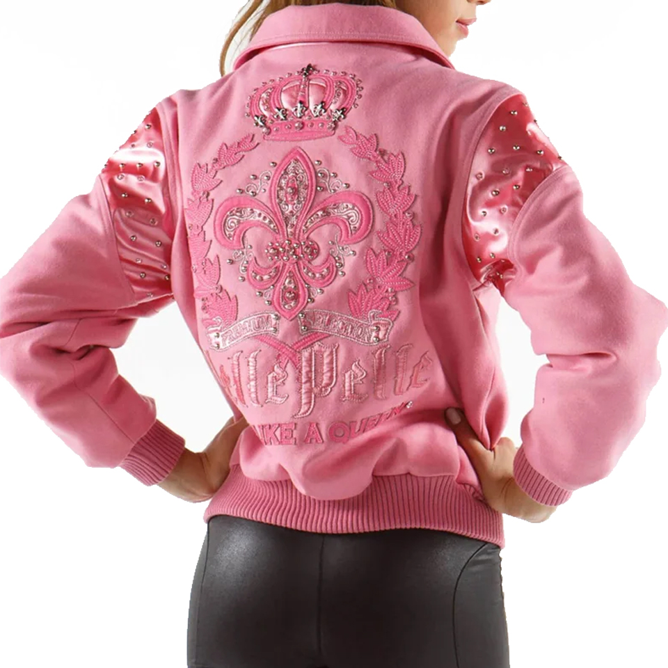 Pelle Pelle Women Live Like a Queen Pink Wool Jacket