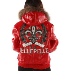 Pelle Pelle Women Live Like a Queen Red Fur Hooded Leather Jacket Pelle Pelle Store