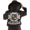 Pelle Pelle Women MB Crest Black Fur Hood Wool Jacket
