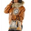 Pelle Pelle Women MB Crest Brown Fur Hood Jacket