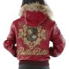 Pelle Pelle Women MB Crest Maroon Fur Hood Jacket