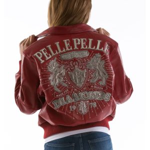 Pelle Pelle Women Platinum & Diamonds MB 1978 Maroon Leather Jacket