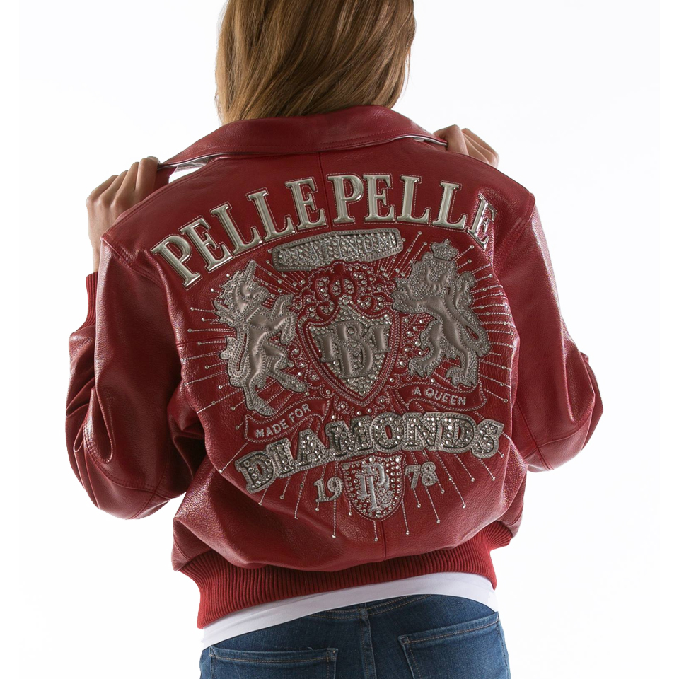 Pelle Pelle Women Platinum & Diamonds MB 1978 Maroon Leather Jacket