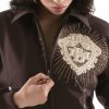 Pelle Pelle Women Platinum & Diamonds MB Dark Brown Wool Jacket