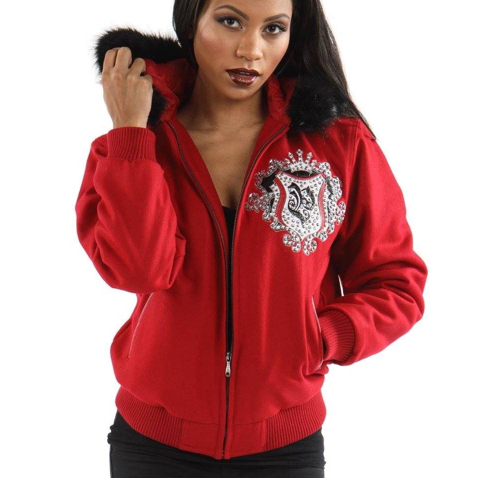 Pelle Pelle Women Prestige Red Fur Hood Jacket