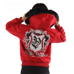 Pelle Pelle Women Prestige Red Fur Hood Wool Jacket