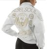Pelle Pelle Women Rebel Soul White Genuine Leather Jacket