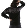 Pelle Pelle Women Scroll Art Encrusted Crest Black Jacket