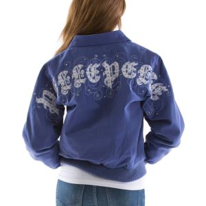 Pelle Pelle Women Scroll Art Encrusted Crest Lavender Jacket