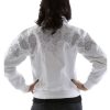 Pelle Pelle Women Scroll Art Encrusted Crest White Wool Jacket