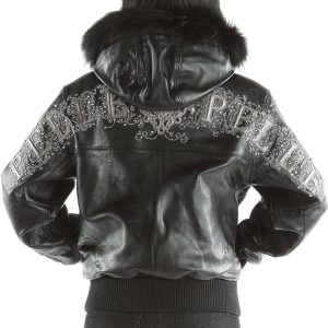 Pelle Pelle Women Shoulder Crest Black Fur Hood Leather Jacket