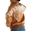 Pelle Pelle Women Shoulder Crest Brown Leather Jacket