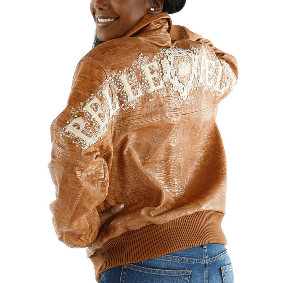 Pelle Pelle Women Shoulder Crest Brown Leather Jacket