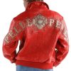 Pelle Pelle Women Shoulder Crest Red Leather Jacket
