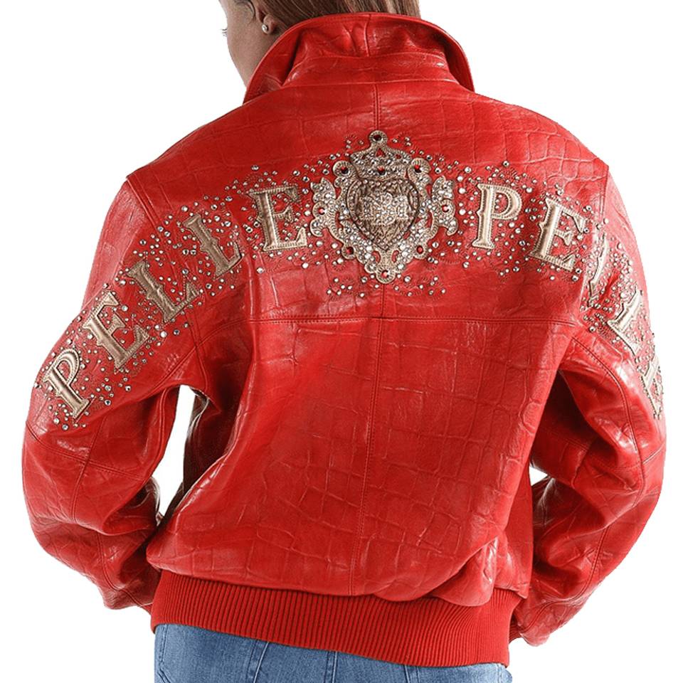 Pelle Pelle Women Shoulder Crest Red Leather Jacket