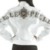 Pelle Pelle Women Shoulder Crest White Leather Jacket