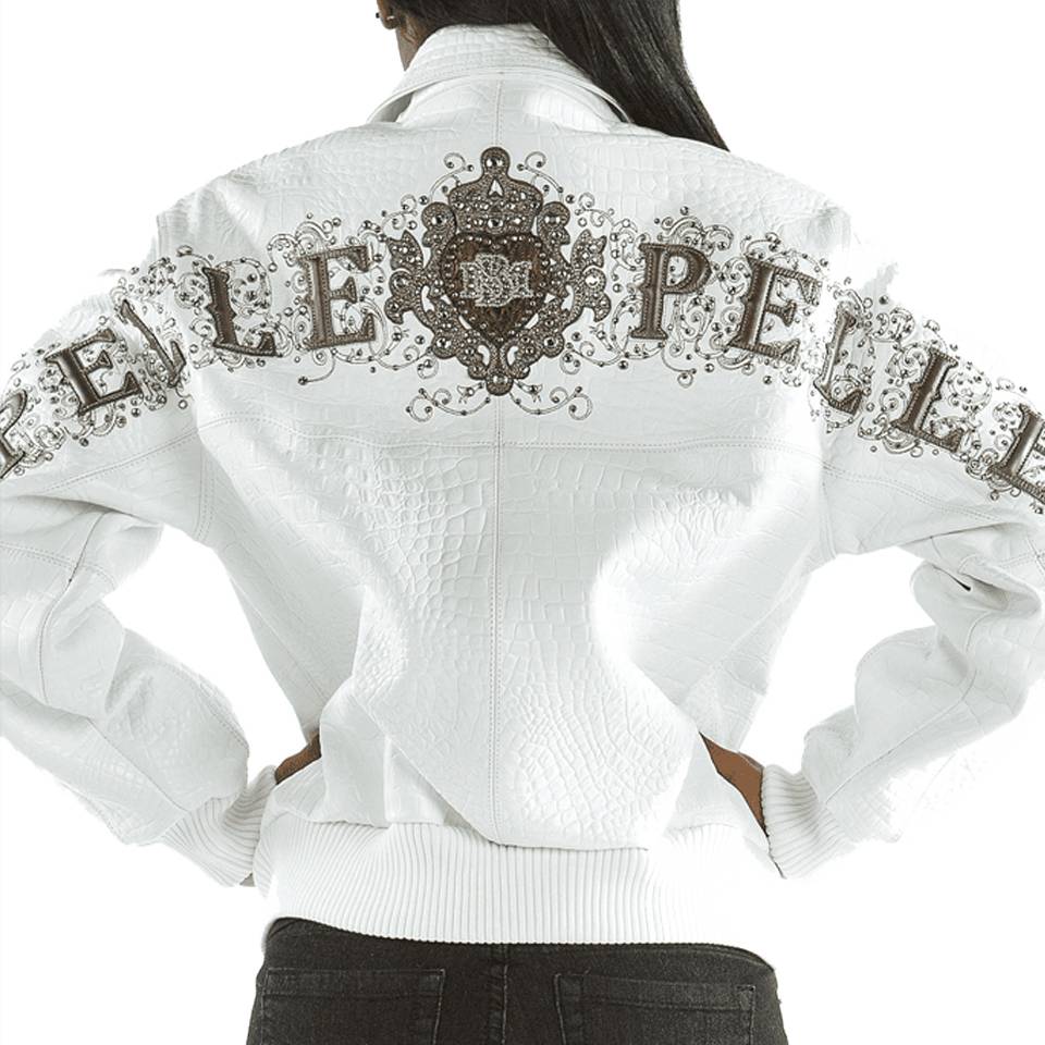 Pelle Pelle Women Shoulder Crest White Leather Jacket