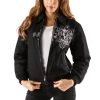 Pelle Pelle Women Triple Crest Black Studded Jacket