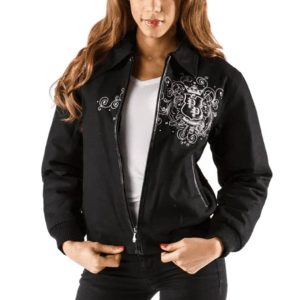 Pelle Pelle Women Triple Crest Black Studded Jacket