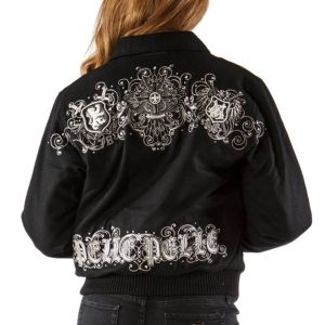 Pelle Pelle Women Triple Crest Black Studded Jacket
