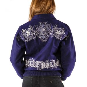 Pelle Pelle Women Triple Crest Studded Purple Wool Jacket