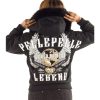 Pelle Pelle Women World Famous 1978 Black Fur Hood Wool Jacket