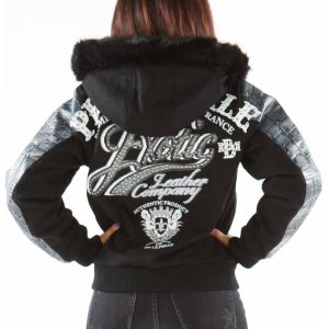 Pelle Pelle Women's 1978 Exotic Black Fur Hood Wool Jacket