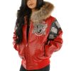 Pelle Pelle Women 1978 Prestige in Cabernet Alligator Red Fur Hood Jacket