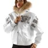 Pelle Pelle Women's 1978 Prestige in Cabernet Alligator White Fur Hood Leather Jacket