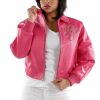 Pelle Pelle Women's 78 Vintage Legend Varsity Pink Genuine Leather Jacket