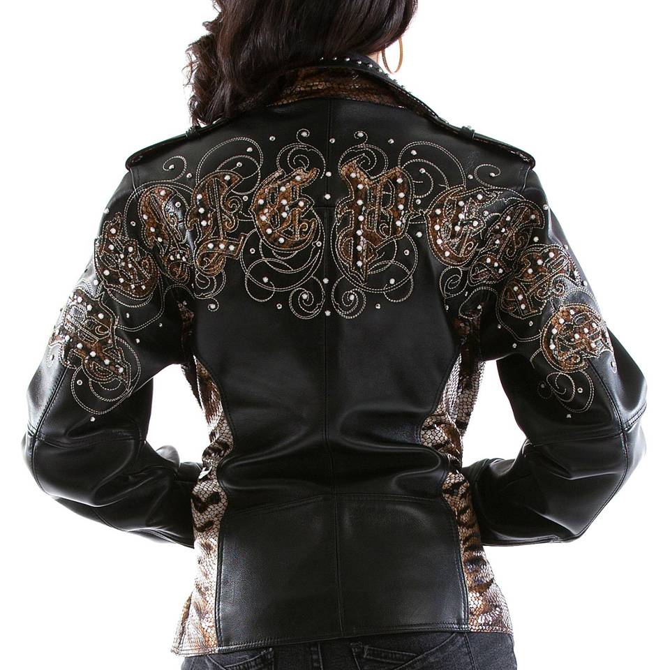 Pelle Pelle Women's Black Biker Leather Jacket