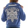 Pelle Pelle Womens Platinum & Diamonds 1978 Blue Wool Jacket